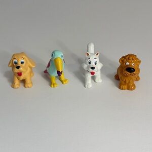 Vintage Jasman My Precious Pets 1990s PVC Figures Lot of 4 | 2 Dogs, Bird, Lion